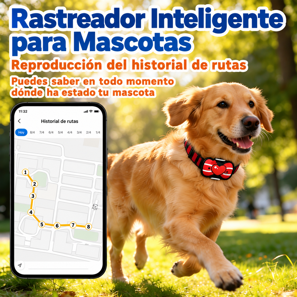Reproducción del Historial de Rutas GPS Mascotas